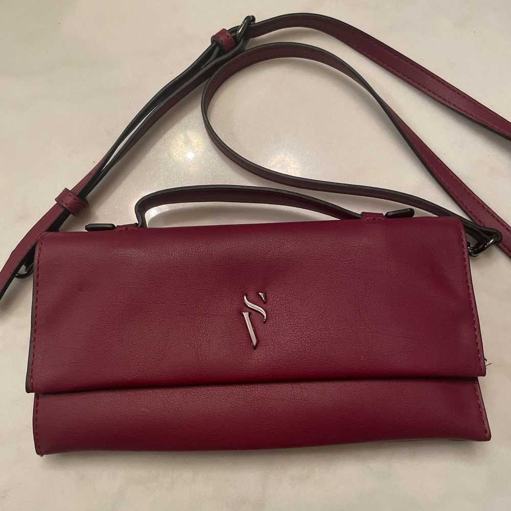 Elegant Burgundy Crossbody clutch convertible purse